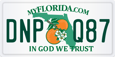 FL license plate DNPQ87