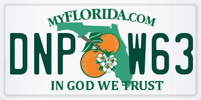FL license plate DNPW63