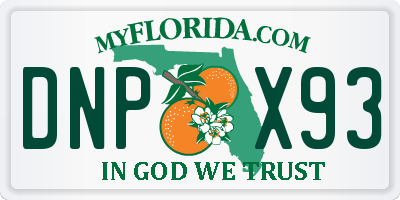 FL license plate DNPX93