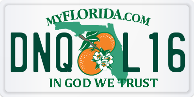 FL license plate DNQL16