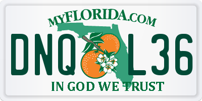 FL license plate DNQL36