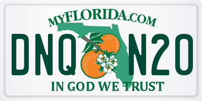 FL license plate DNQN20