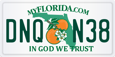 FL license plate DNQN38