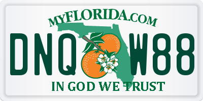 FL license plate DNQW88