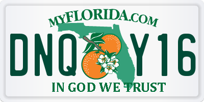 FL license plate DNQY16
