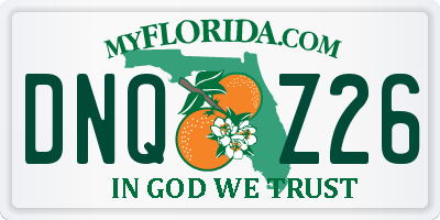 FL license plate DNQZ26