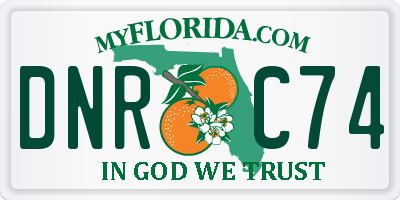 FL license plate DNRC74