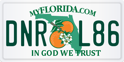 FL license plate DNRL86