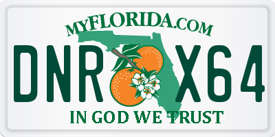 FL license plate DNRX64