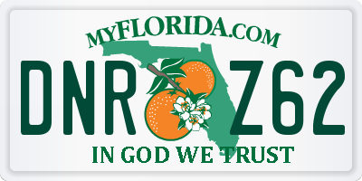 FL license plate DNRZ62