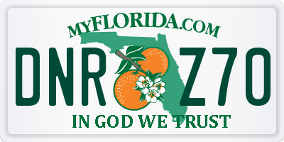 FL license plate DNRZ70