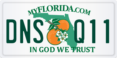 FL license plate DNSQ11
