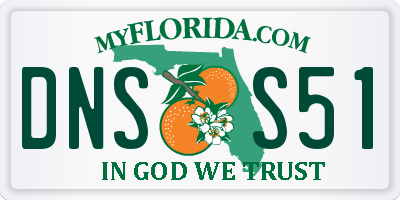 FL license plate DNSS51