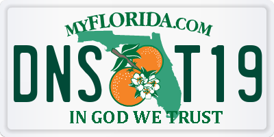 FL license plate DNST19