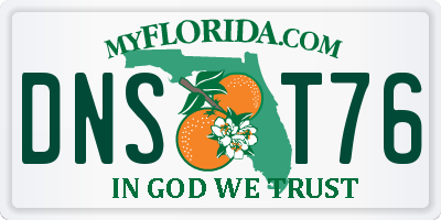 FL license plate DNST76