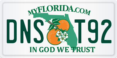 FL license plate DNST92