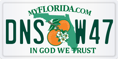 FL license plate DNSW47