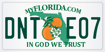 FL license plate DNTE07