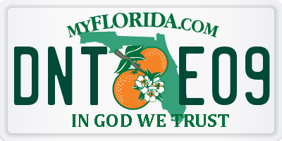 FL license plate DNTE09