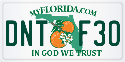 FL license plate DNTF30