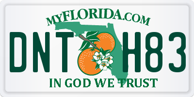 FL license plate DNTH83