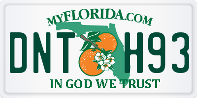 FL license plate DNTH93