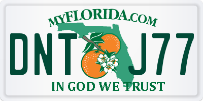 FL license plate DNTJ77