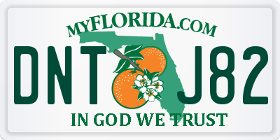 FL license plate DNTJ82