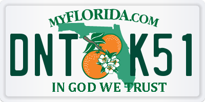 FL license plate DNTK51