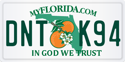 FL license plate DNTK94