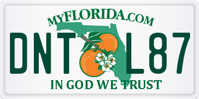 FL license plate DNTL87