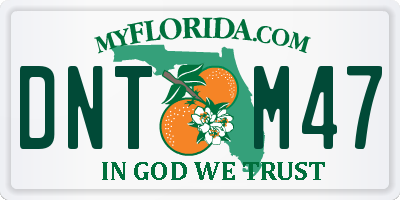 FL license plate DNTM47