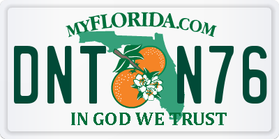 FL license plate DNTN76