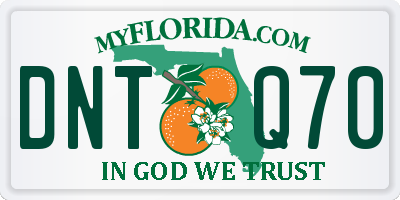 FL license plate DNTQ70