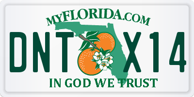 FL license plate DNTX14