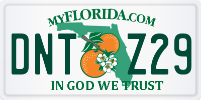 FL license plate DNTZ29