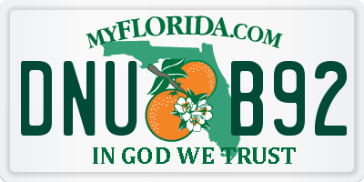 FL license plate DNUB92