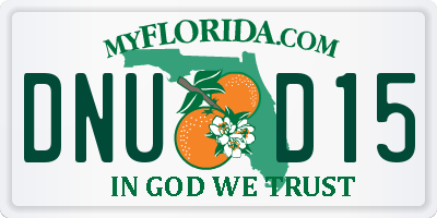 FL license plate DNUD15