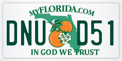 FL license plate DNUD51