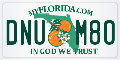 FL license plate DNUM80