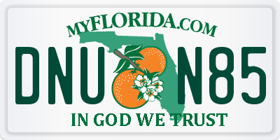 FL license plate DNUN85