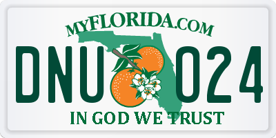 FL license plate DNUO24