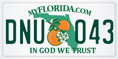 FL license plate DNUO43