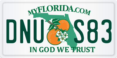 FL license plate DNUS83