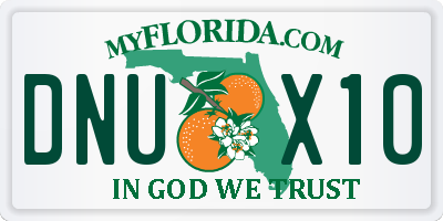 FL license plate DNUX10