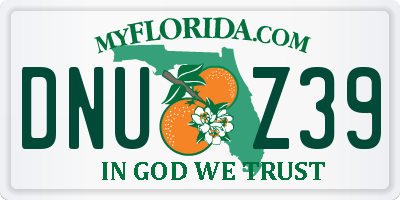 FL license plate DNUZ39