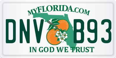 FL license plate DNVB93