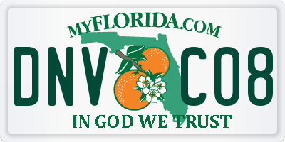 FL license plate DNVC08