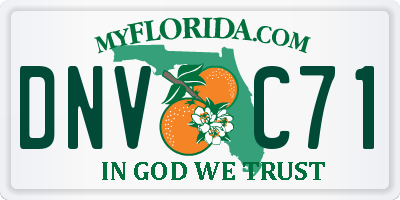 FL license plate DNVC71