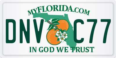 FL license plate DNVC77